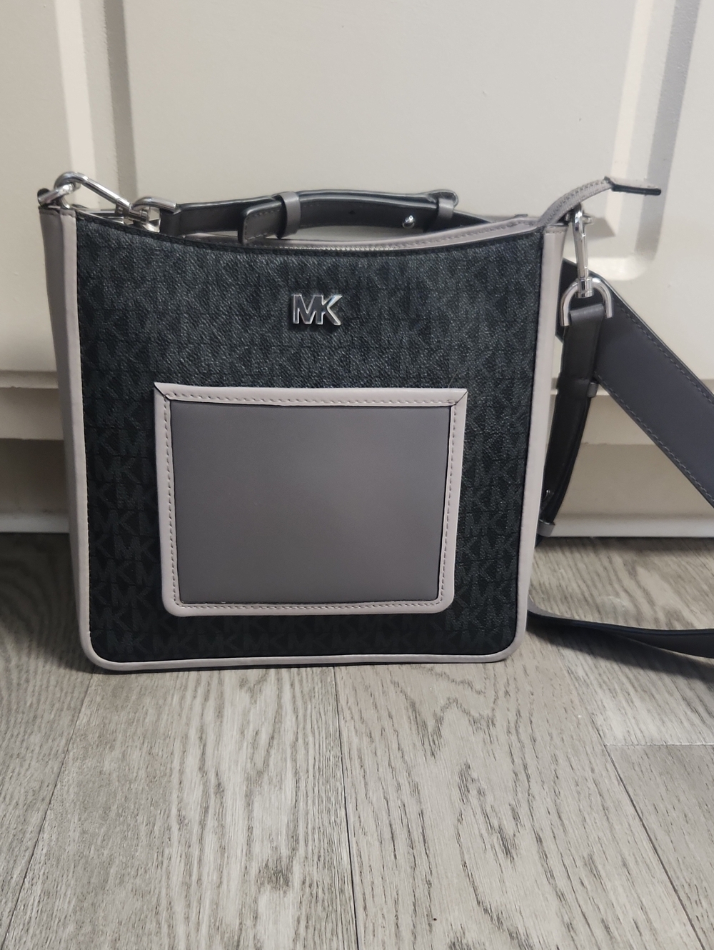 Michael Kors Gray MK Crossbody Bag